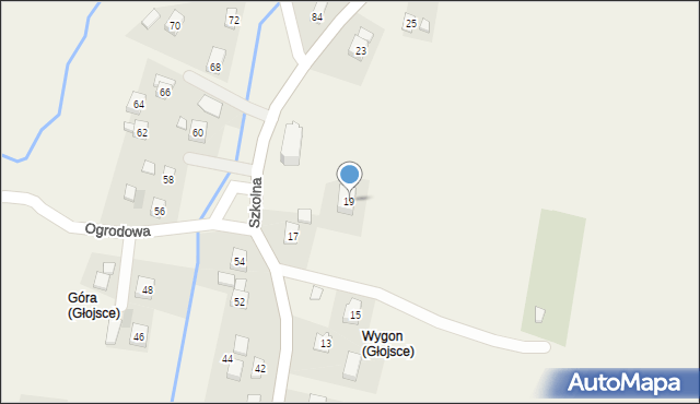 Głojsce, Szkolna, 19, mapa Głojsce