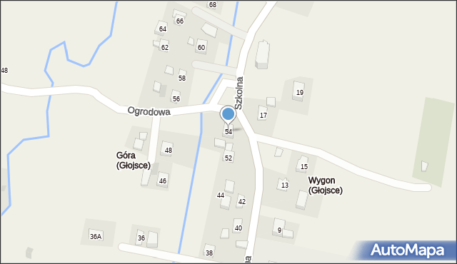 Głojsce, Szkolna, 54, mapa Głojsce