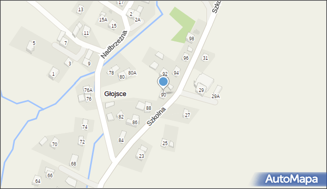 Głojsce, Szkolna, 90, mapa Głojsce