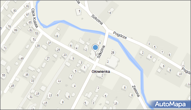 Głowienka, Szkolna, 1, mapa Głowienka