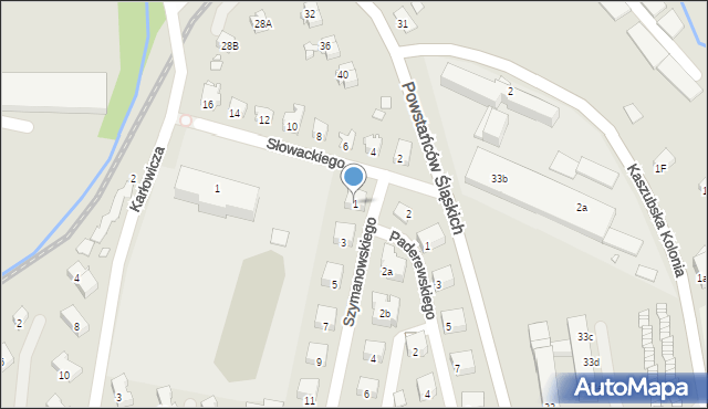 Głuchołazy, Szymanowskiego, 1, mapa Głuchołazy