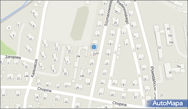 Głuchołazy, Szymanowskiego, 13, mapa Głuchołazy