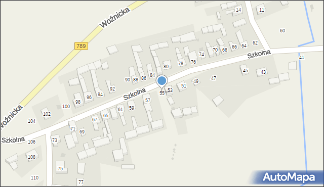 Gniazdów, Szkolna, 55, mapa Gniazdów