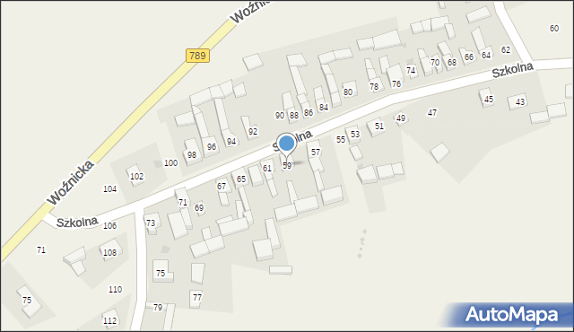 Gniazdów, Szkolna, 59, mapa Gniazdów