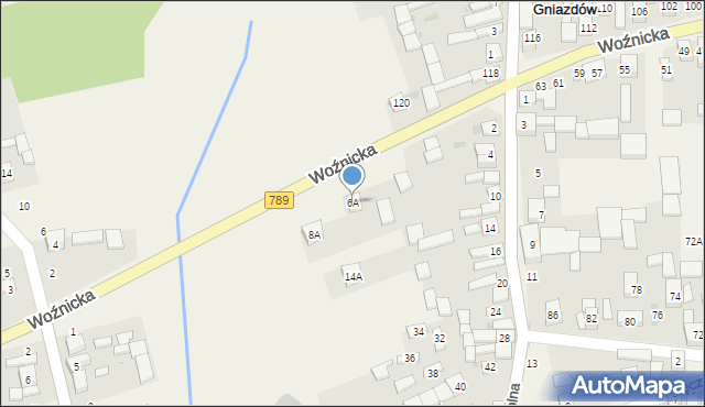 Gniazdów, Szkolna, 6A, mapa Gniazdów