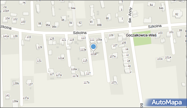 Goczałkowice-Zdrój, Szkolna, 111a, mapa Goczałkowice-Zdrój