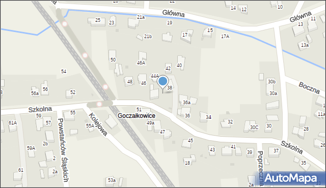 Goczałkowice-Zdrój, Szkolna, 44, mapa Goczałkowice-Zdrój