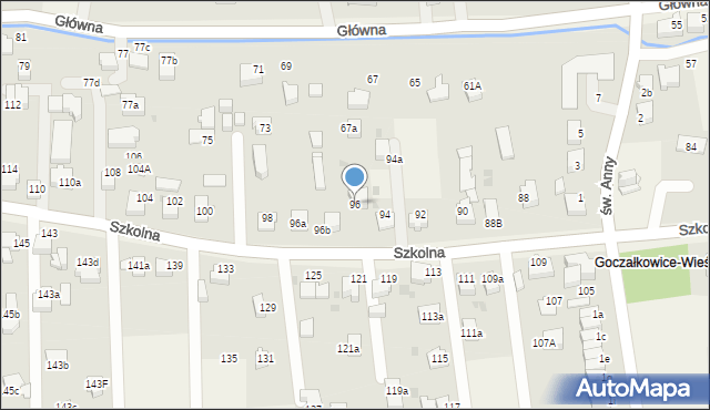 Goczałkowice-Zdrój, Szkolna, 96, mapa Goczałkowice-Zdrój