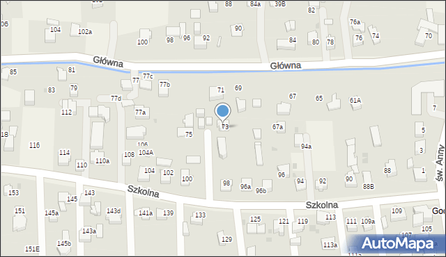 Goczałkowice-Zdrój, Szkolna, 98a, mapa Goczałkowice-Zdrój