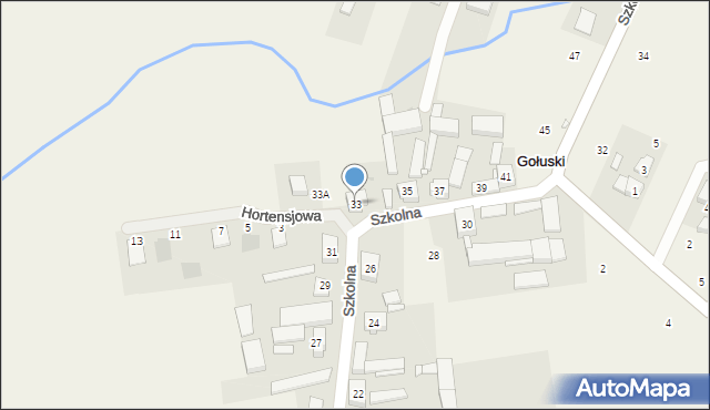 Gołuski, Szkolna, 33, mapa Gołuski