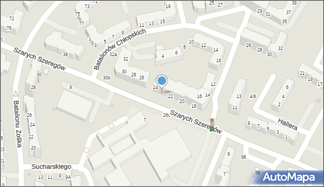 Gorzów Wielkopolski, Szarych Szeregów, 22c, mapa Gorzów Wielkopolski