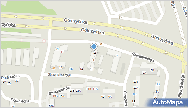 Gorzów Wielkopolski, Szwoleżerów, 12A, mapa Gorzów Wielkopolski