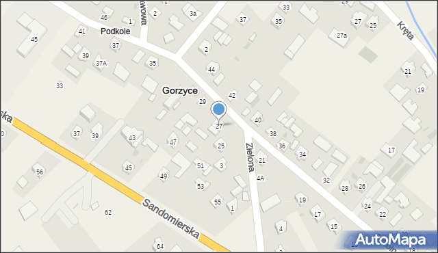 Gorzyce, Szkolna, 27, mapa Gorzyce