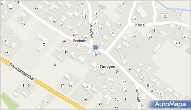 Gorzyce, Szkolna, 35, mapa Gorzyce