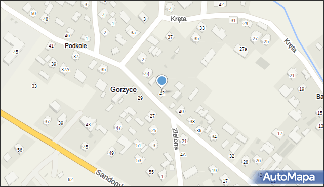 Gorzyce, Szkolna, 42, mapa Gorzyce