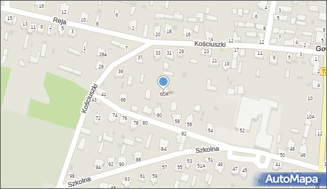 Gowarczów, Szkolna, 60A, mapa Gowarczów