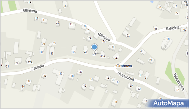 Grabowa, Szkolna, 43, mapa Grabowa