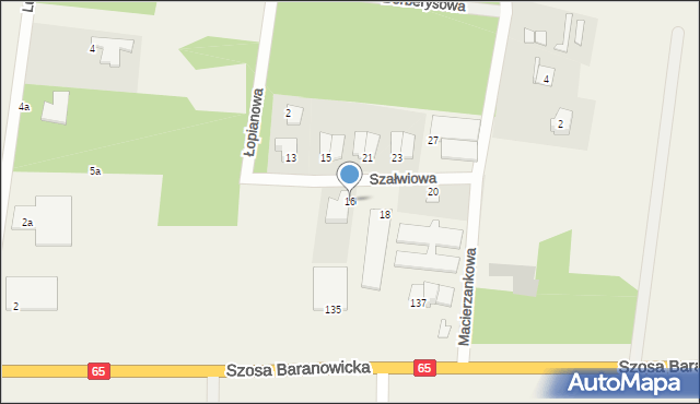 Grabówka, Szałwiowa, 16, mapa Grabówka