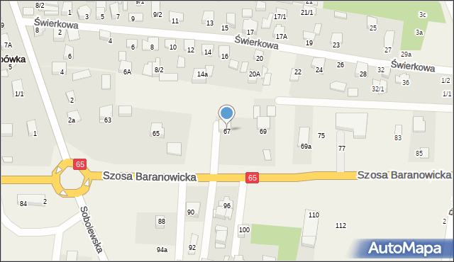 Grabówka, Szosa Baranowicka, 67, mapa Grabówka