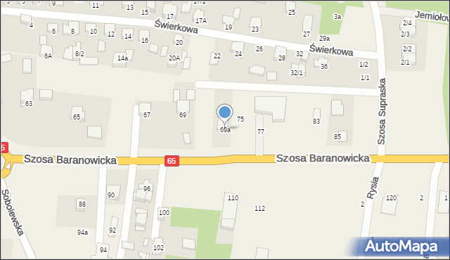 Grabówka, Szosa Baranowicka, 69a, mapa Grabówka