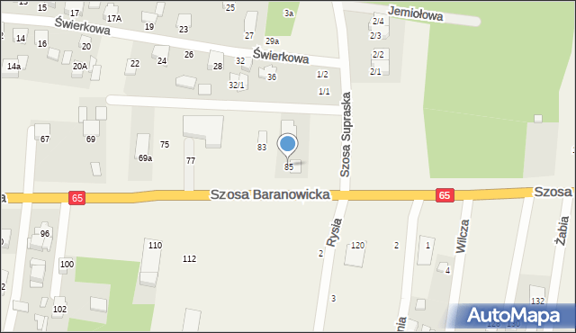 Grabówka, Szosa Baranowicka, 85, mapa Grabówka