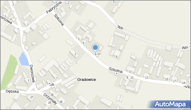 Gradowice, Szkolna, 7, mapa Gradowice