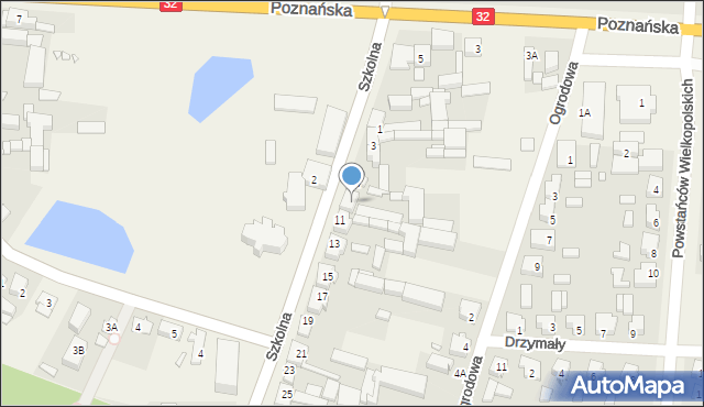 Granowo, Szkolna, 9, mapa Granowo