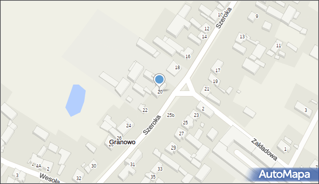 Granowo, Szeroka, 20, mapa Granowo