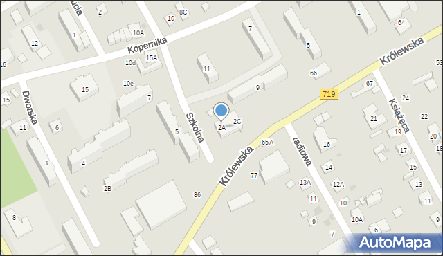 Grodzisk Mazowiecki, Szkolna, 2A, mapa Grodzisk Mazowiecki