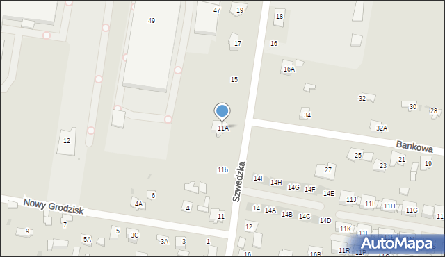 Grodzisk Mazowiecki, Szwedzka, 11A, mapa Grodzisk Mazowiecki