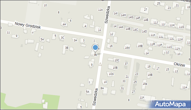 Grodzisk Mazowiecki, Szwedzka, 9b, mapa Grodzisk Mazowiecki