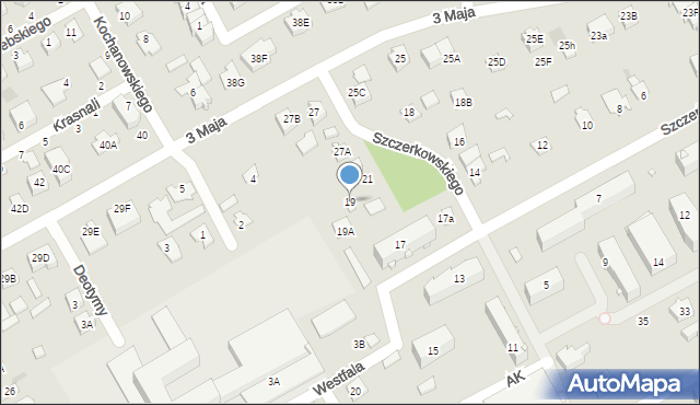 Grodzisk Mazowiecki, Szczerkowskiego H., 19, mapa Grodzisk Mazowiecki
