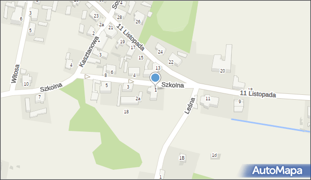 Gromadka, Szkolna, 1, mapa Gromadka