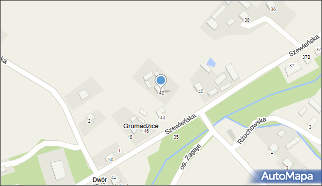 Gromadzice, Szewieńska, 42, mapa Gromadzice