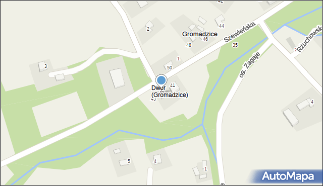 Gromadzice, Szewieńska, 43, mapa Gromadzice