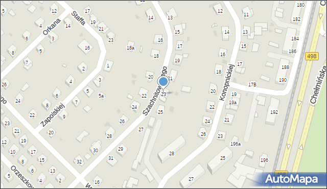 Grudziądz, Szachnitowskiego Czesława, 23, mapa Grudziądza