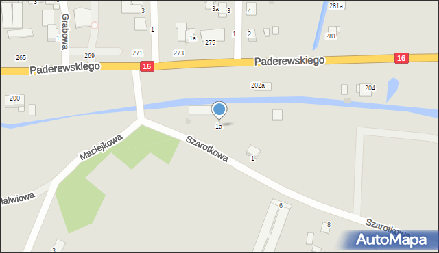 Grudziądz, Szarotkowa, 1a, mapa Grudziądza