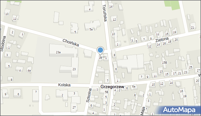 Grzegorzew, Szkolna, 16, mapa Grzegorzew