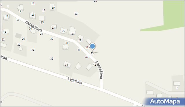 Grzybiany, Szczęśliwa, 33, mapa Grzybiany