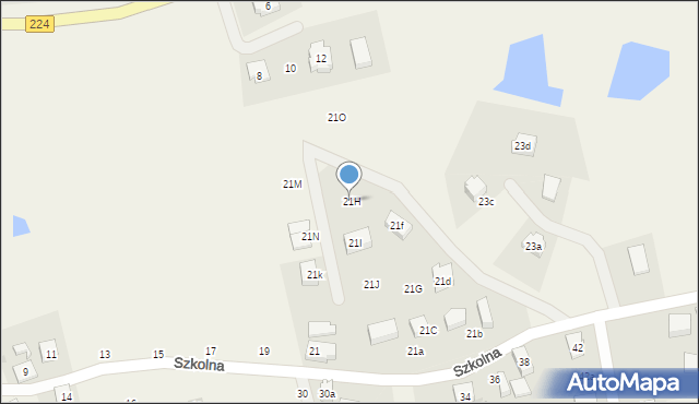 Grzybno, Szkolna, 21H, mapa Grzybno
