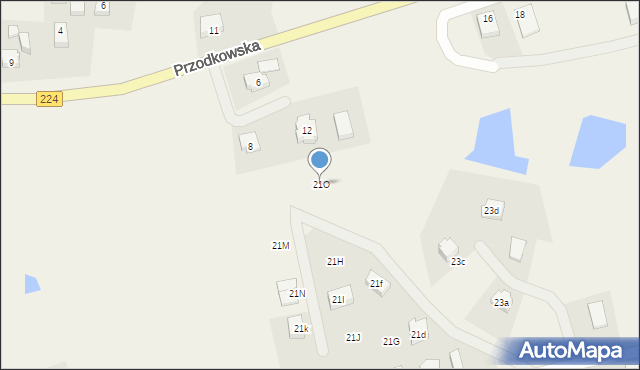 Grzybno, Szkolna, 21O, mapa Grzybno