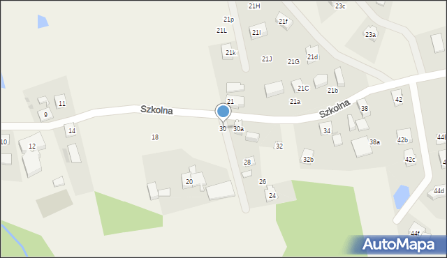 Grzybno, Szkolna, 30, mapa Grzybno