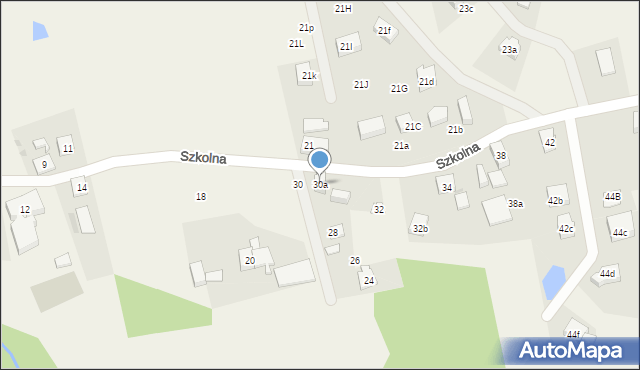 Grzybno, Szkolna, 30a, mapa Grzybno