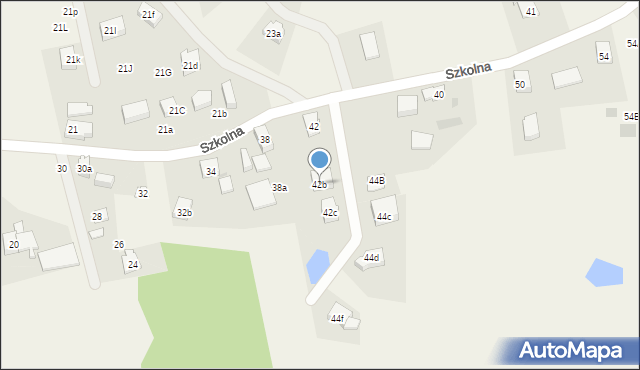 Grzybno, Szkolna, 42b, mapa Grzybno