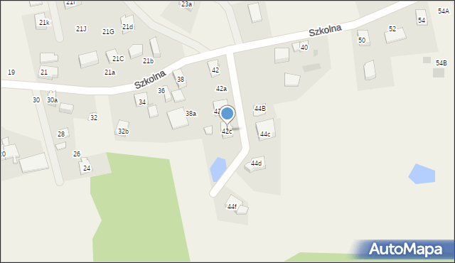 Grzybno, Szkolna, 42c, mapa Grzybno