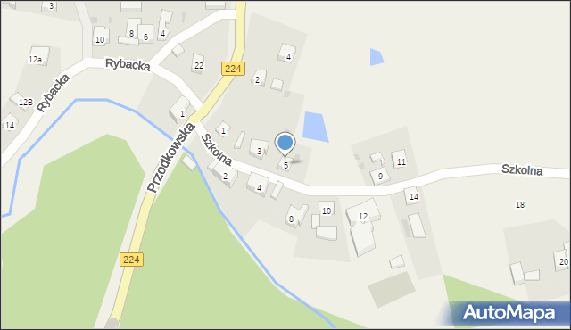 Grzybno, Szkolna, 5, mapa Grzybno