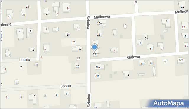 Grzybowo, Szkolna, 29, mapa Grzybowo