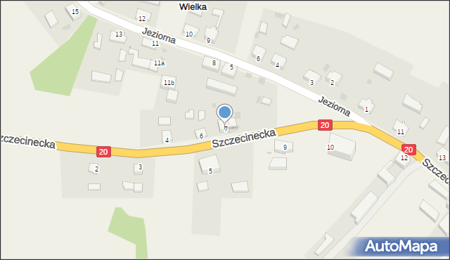 Gwda Wielka, Szczecinecka, 7, mapa Gwda Wielka