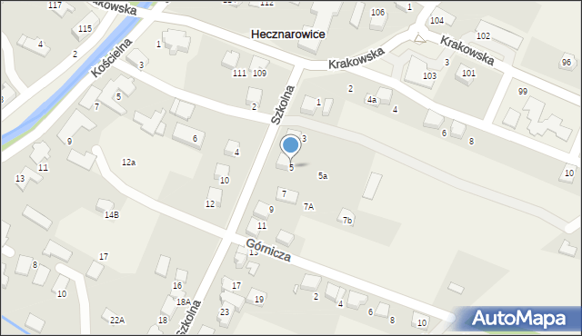 Hecznarowice, Szkolna, 5, mapa Hecznarowice