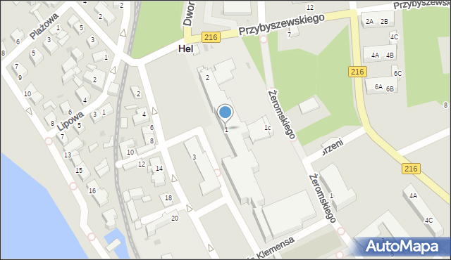 Hel, Szkolna, 1, mapa Hel